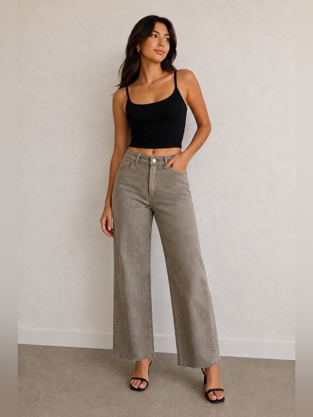 TRACTR Light Charcoal Grey Flannel Soft High Rise Straight Leg Jeans Sz 6/28